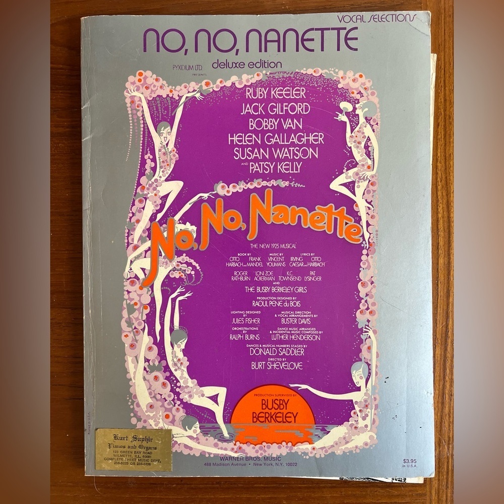 Vintage No, No, Nanette Deluxe Vocal Sheet Music Book 1925 Musical Broadway